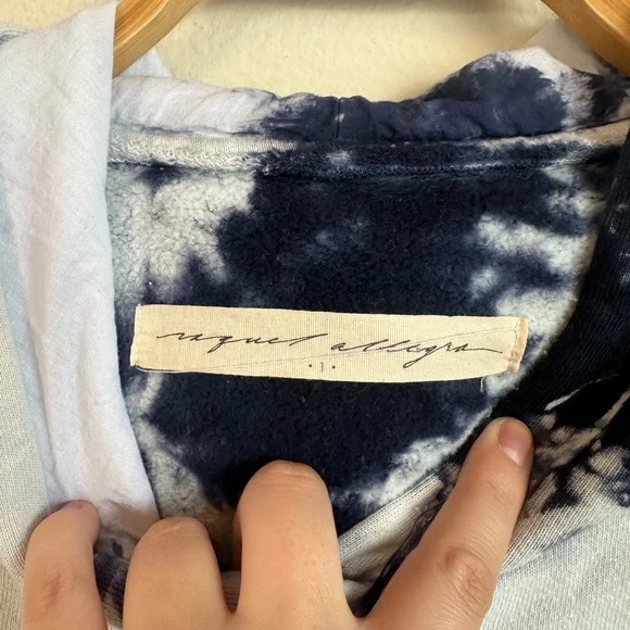 Raquel Allegra Tie Dye Oversized Poncho Hoodie Sweatshirt - Picture 3 of 11